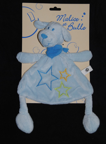 Peluche doudou plat chien - , bleu
