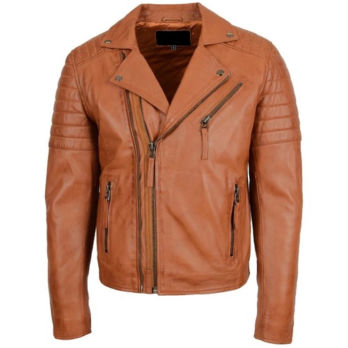 Blouson motard homme - , marron
