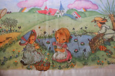 VINTAGE / Old flat sheet of child's bed / ancien drap plat de lit enfant