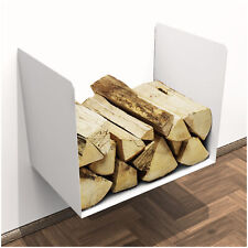 Étagère en Bois de Cheminée Rack Massif Montage Mural avec Couche de Poudre