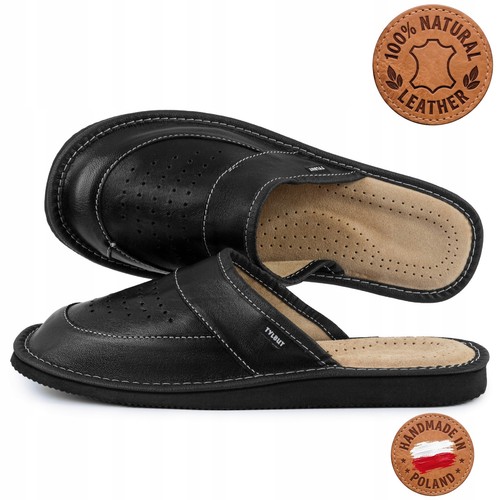 Chaussons homme cuir intégral