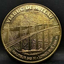 JETON TOURISTIQUE MDP 2009 VIADUC DE MILLAU EIFFAGE AVEYRON / MEDAILLE 34 mm