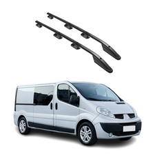 Barres de toit longitudinales pour Renault Trafic 2001-2014 L2 Aluminium Noir