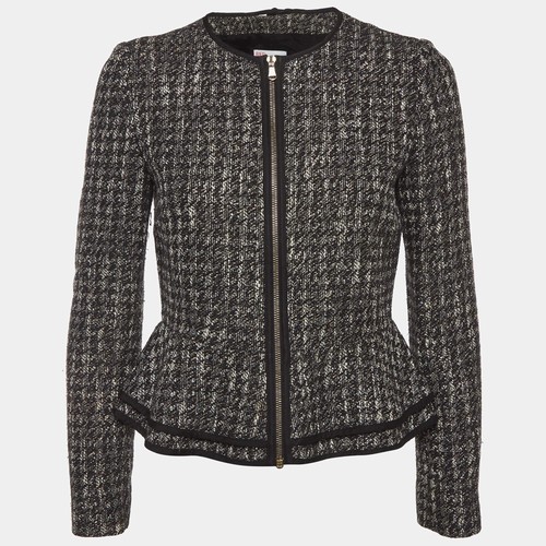 Veste peplum zippée tweed - veste,