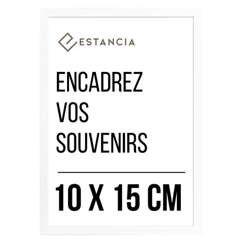 Cadre bois blanc 10x15 - bois,