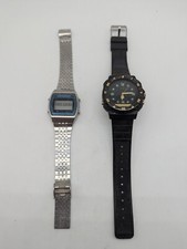 Ensemble De Deux Montre Quartz Lcd, Casio Ag-100w, Vedette Alarm