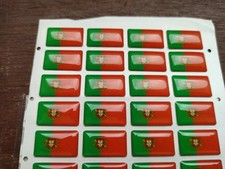 20 x Sticker 3D Logo PORTUGAL pour Véhicule Jante Volant Autocollant Drapeau