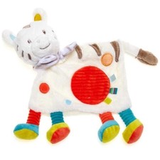 🧸 Doudou plat zèbre blanc