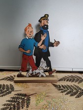 petit PANNEAU TINTIN & MILOU Haddock SUR PLAQUE ISOREL H22 Cm Sur Socle 