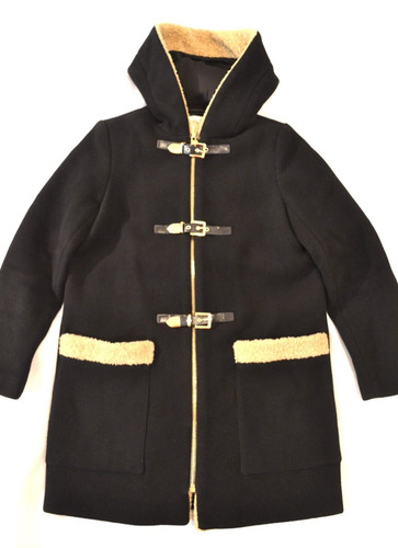 Sandro duffle hooded coat wool - sandro,