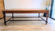 Table ancienne en pitchpin 230×140 cm – table de réunion ou de ferme