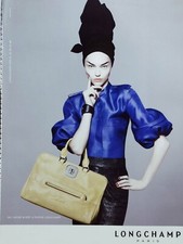 LONGCHAMP BAG Lady Designer Fashion Handbag Purse Print Ad/ yellow