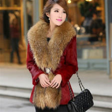 Femme Faux Fox Fourrure Veste