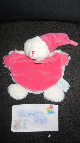 Doudou plat ours - plat, blanc