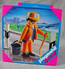 PLAYMOBIL 4682 OUVRIER construction travaux routiers seau peinture  BOITE NEUF