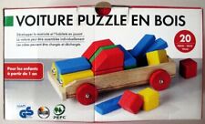 Jouet d'éveil - Voiture puzzle en bois massif - 20 pièces