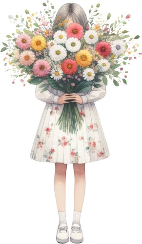 Stickers aquarelle fille - 10,