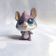 LITTLEST PET SHOP PETSHOP LPS #3653 HASBRO CHINCHILLA VIOLET ET BLANC YEUX BLEUS