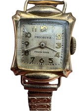 Montre "PRIORITA" Ebauche Suisse, Plaqué or, des années 1930-40, Fonctionne