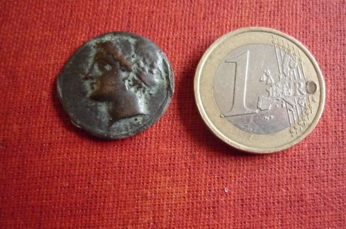 Piece ancienne bronze tete - piece,