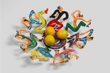 David Gerstein Pop Art Objet DISCO FRUIT BOWL métal sculpture moderne grand