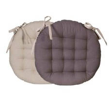 Galette de Chaise Ronde Bicolore D. 40cm Taupe/Anthracite