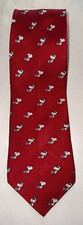 SNOOPY Peanuts   cravate pure soie Snoopy sur fond rouge