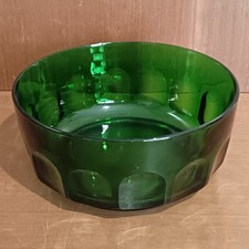 Ancien Saladier En Verre Vert