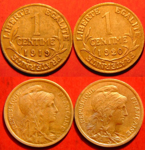 Lot pièces 1 centime - :,