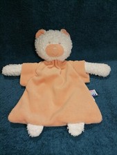 doudou plat ours blanc saumon