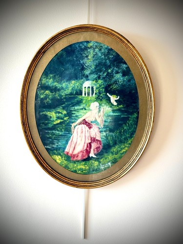 Tableau ovale contemporain - ,