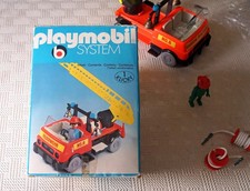 Playmobil 3236-Camion de pompiers avec échelle double, tuyaux et lances-1980 env