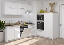 Cuisine BONN Avec Plan De Travail 204Cm Blanc Façade MDF Mat REJS Tiroir Complet