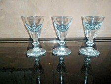 Baccarat 3 Verre ancien à liqueur en cristal taillé à côtes plates à pied XIX #
