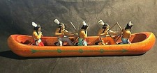 soldats plastique miniajouet indiens canoe en bois 