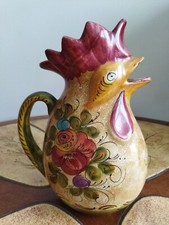 Ancien Pichet coq Signé