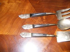 3 Piece Siam Brass Wood Fork, Spoon, Pie Server Set