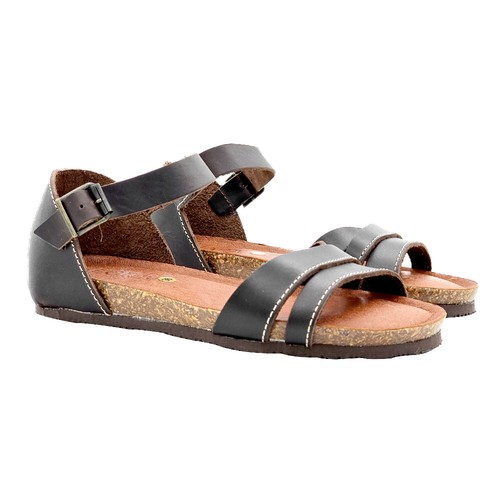 Sandales plat sabot brun - plat,