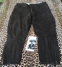FRENCH 1940s MEN OUTDOOR RIDING MOTORCYCLE JODHPUR PANTS~BROWN WHIPCORD COTTON~L