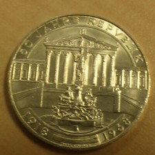 50 Schillings Austria 1968 Republic Anniversary 50 years silver 90% 20g coin