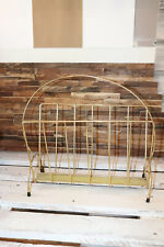 Vintage 60s Ancien PORTE-REVUES JOURNAUX , REVUE EN MÉTAL DORÉ