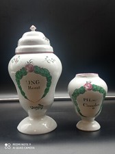 2 anciens pots à pharmacie d’apothicaire faience de l'Est,les Islettes , 18éme .