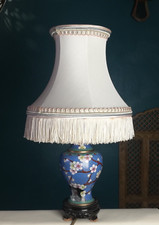 Lampe ancienne en émail cloisonné bleu Asie