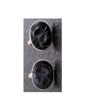 BOUTONS DE MANCHETTE EN ARGENT MASSIF INTAILLES EN PIERRE NOIRE