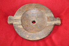 Objet Ethnique Ancien rond  en Bois Sculpté  Afrique 