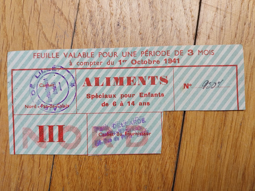 Rationnement feuille de - -,