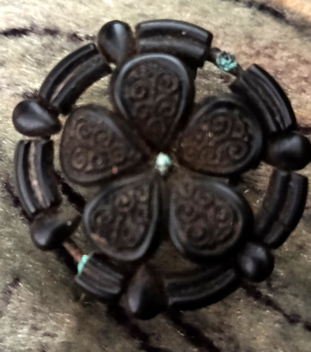 Broche fleur noire bijou - fleur, pour