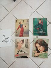 1950/1959-LOT 4 MAGAZINES ELLE MODE FASHION FRENCH-Ingrid bergman/patrons... 