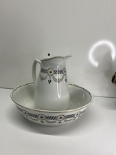 Ensemble de toilette St Amand en faïence Bassine Broc dorure un peu déteint