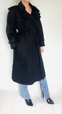 Imper trench-coat noir YVES SAINT LAURENT Rive Gauche Vintage 1980s